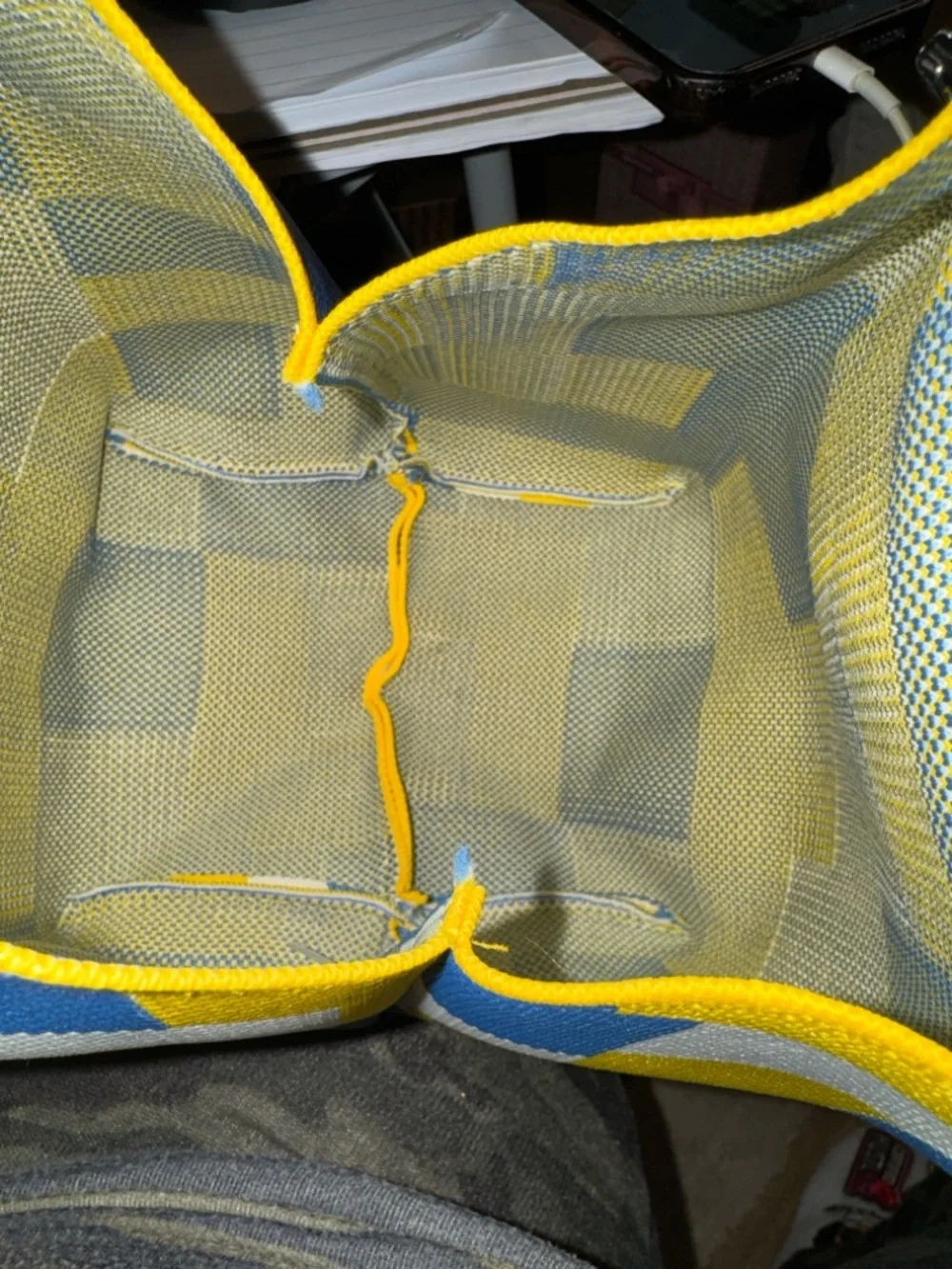 2025 New Retro Floral Knitted Handbag in Yellow, Blue and White NWT - Picture 4 of 4